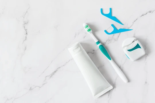 Tooth brush, toothpaste and dental floss 